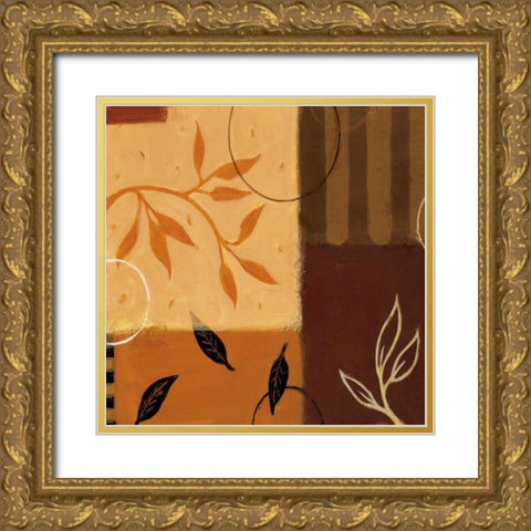 Leaf Poem II Gold Ornate Wood Framed Art Print with Double Matting by Dorf, Susan
