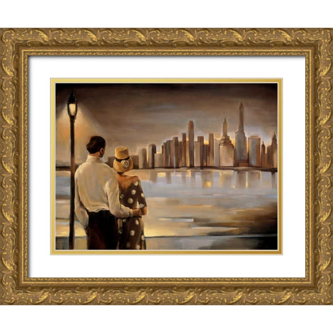 Reflections IV Gold Ornate Wood Framed Art Print with Double Matting by Biddle, Trish