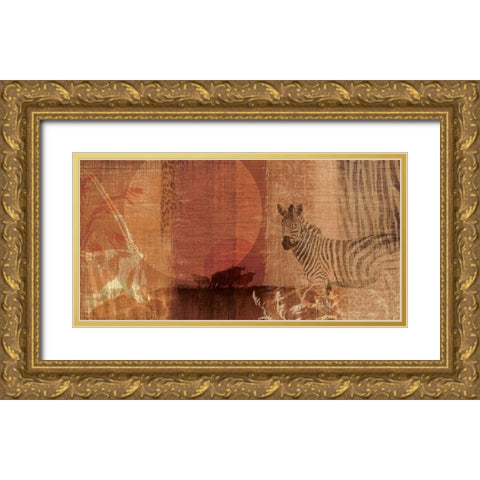 Safari Sunset I Gold Ornate Wood Framed Art Print with Double Matting by Venter, Tandi