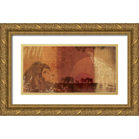 Safari Sunset II Gold Ornate Wood Framed Art Print with Double Matting by Venter, Tandi