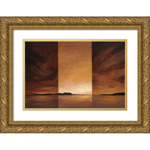 Solitude Gold Ornate Wood Framed Art Print with Double Matting by Kaminsky, Earl