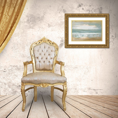 Shoreline Gold Ornate Wood Framed Art Print with Double Matting by Gold, Caroline