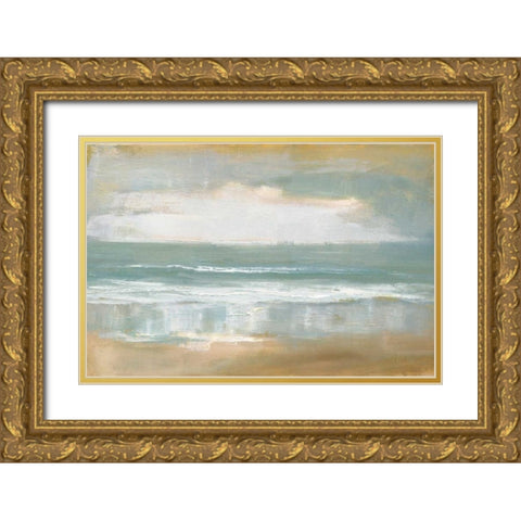 Shoreline Gold Ornate Wood Framed Art Print with Double Matting by Gold, Caroline