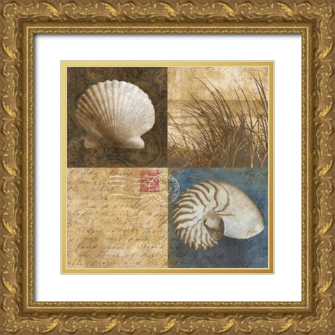 Seaside Memories I Gold Ornate Wood Framed Art Print with Double Matting by Mallett, Keith