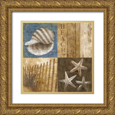 Seaside Memories II Gold Ornate Wood Framed Art Print with Double Matting by Mallett, Keith