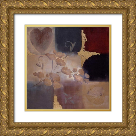 Autumn Accent II Gold Ornate Wood Framed Art Print with Double Matting by Maitland, Laurie