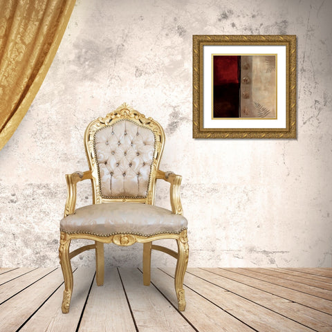 Russet Fern I Gold Ornate Wood Framed Art Print with Double Matting by Maitland, Laurie