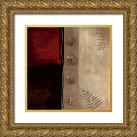 Russet Fern I Gold Ornate Wood Framed Art Print with Double Matting by Maitland, Laurie