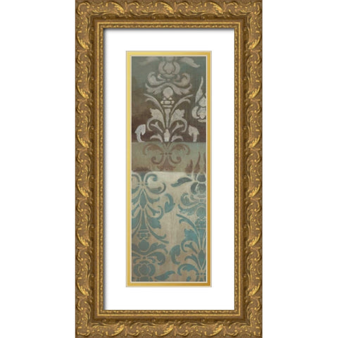 Brocade Inspirations I Gold Ornate Wood Framed Art Print with Double Matting by Eve