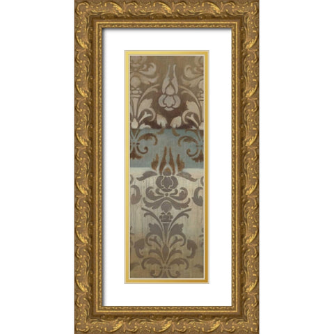 Brocade Inspirations II Gold Ornate Wood Framed Art Print with Double Matting by Eve