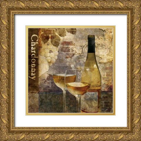 Chardonnay Gold Ornate Wood Framed Art Print with Double Matting by Mallett, Keith