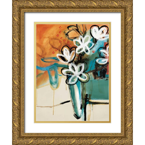 Floral and Still Life Trance II Gold Ornate Wood Framed Art Print with Double Matting by Barnes, Natasha