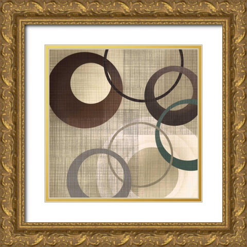 Hoops n Loops II Gold Ornate Wood Framed Art Print with Double Matting by Venter, Tandi