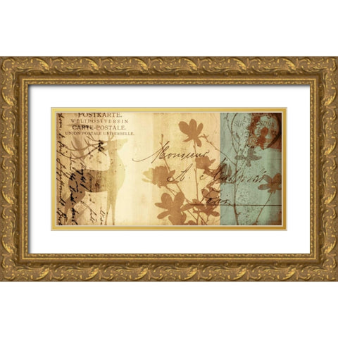 Letter I Gold Ornate Wood Framed Art Print with Double Matting by Leal, Fernando