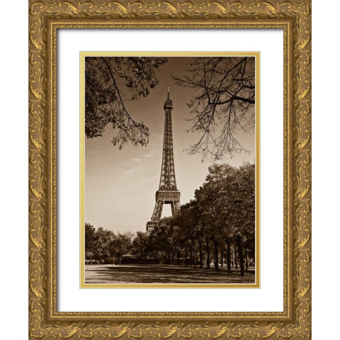 An Afternoon Stroll - Paris II Gold Ornate Wood Framed Art Print with Double Matting by Maihara, Jeff