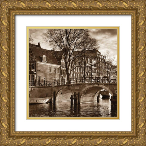 Autumn in Amsterdam II Gold Ornate Wood Framed Art Print with Double Matting by Maihara, Jeff