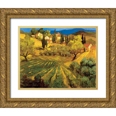 Mount Ventoux Gold Ornate Wood Framed Art Print with Double Matting by Craig, Philip