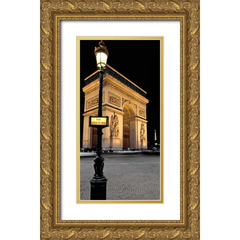 Paris Nights I Gold Ornate Wood Framed Art Print with Double Matting by Maihara, Jeff