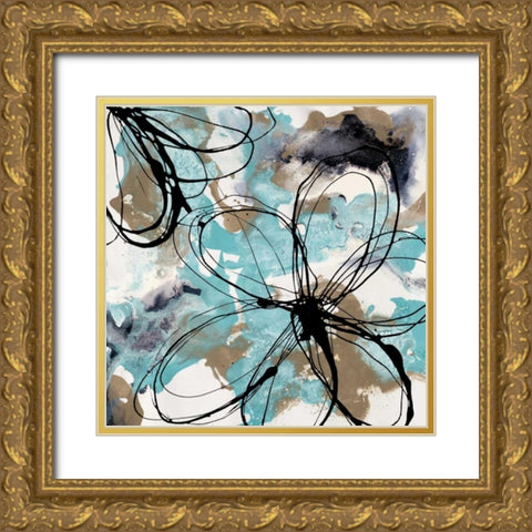 Free Flow II Gold Ornate Wood Framed Art Print with Double Matting by Barnes, Natasha