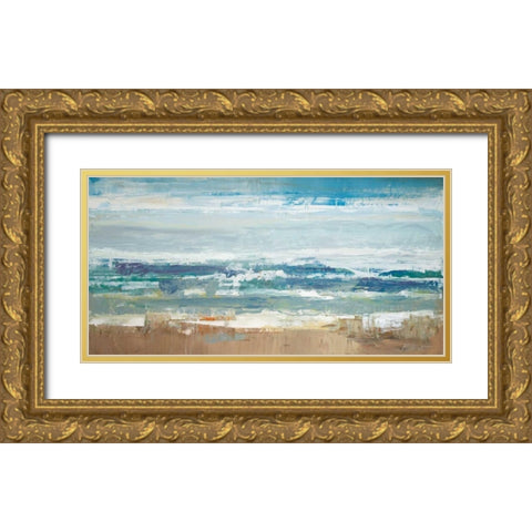 Pastel Waves Gold Ornate Wood Framed Art Print with Double Matting by Colbert , Peter