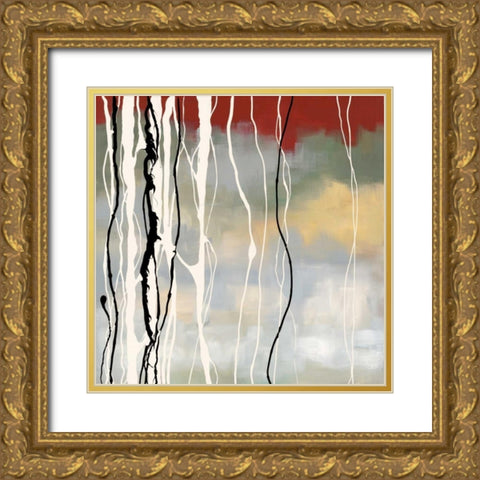 Silver Birch II Gold Ornate Wood Framed Art Print with Double Matting by Maitland, Laurie