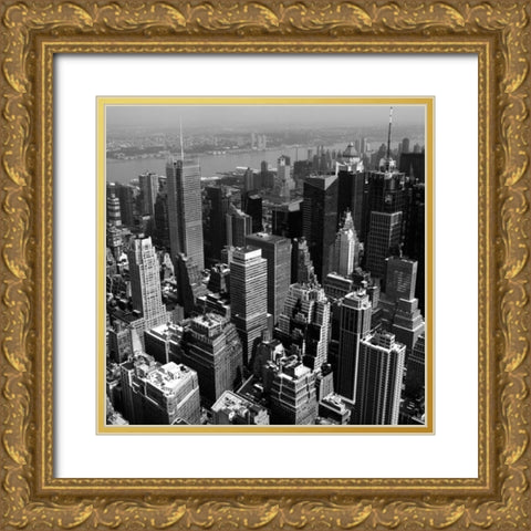 Manhattan to Brooklyn Gold Ornate Wood Framed Art Print with Double Matting by Craig, Jordan