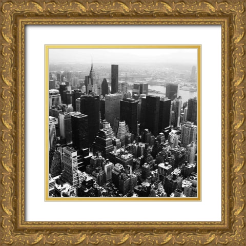 Manhattan and the Hudson Gold Ornate Wood Framed Art Print with Double Matting by Craig, Jordan
