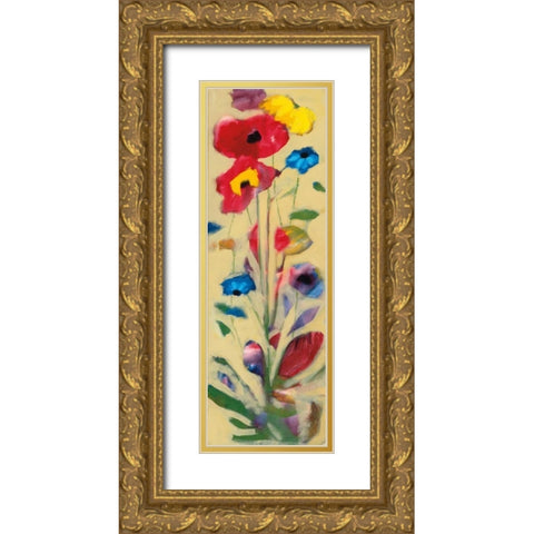 Wildflowers I Gold Ornate Wood Framed Art Print with Double Matting by Zybala , Jennifer
