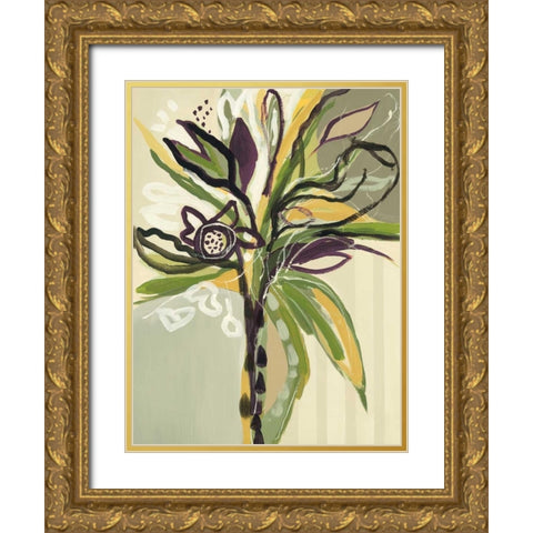 Serene Floral I Gold Ornate Wood Framed Art Print with Double Matting by Maritz, Angela