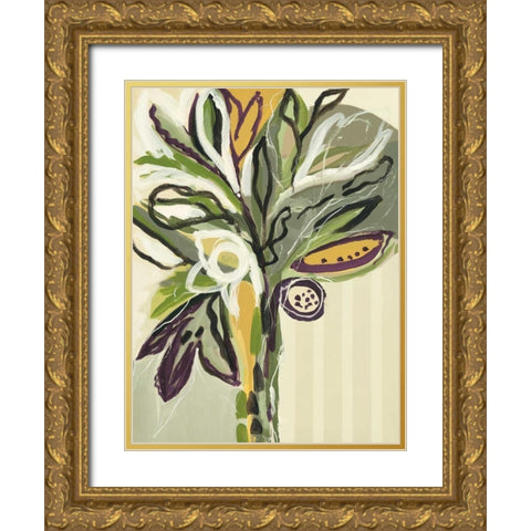 Serene Floral II Gold Ornate Wood Framed Art Print with Double Matting by Maritz, Angela