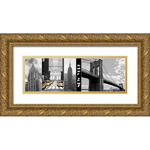 A Glimpse of NY Gold Ornate Wood Framed Art Print with Double Matting by Maihara, Jeff