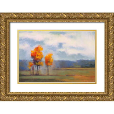 Autumn Group Gold Ornate Wood Framed Art Print with Double Matting by Anderson, Paul
