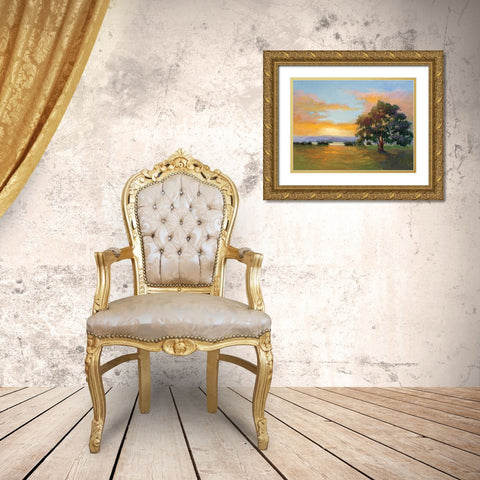 A Sunset Salute Gold Ornate Wood Framed Art Print with Double Matting by McMurry, Vicki