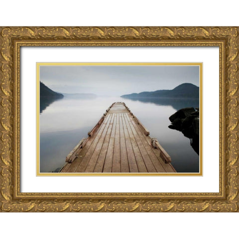 Off Orcas Island Gold Ornate Wood Framed Art Print with Double Matting by Cahill, Michael