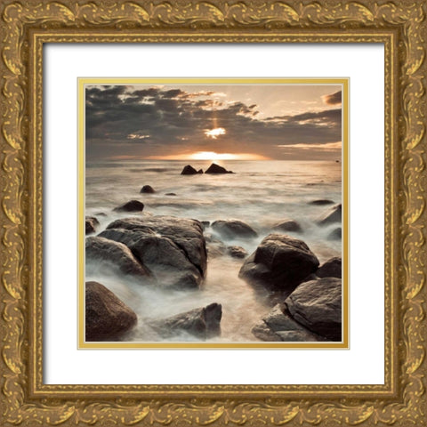 Midnight Sunrise Gold Ornate Wood Framed Art Print with Double Matting by Frank, Assaf