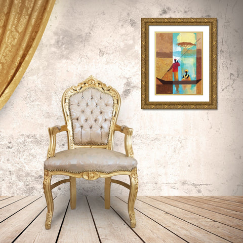 On the River I Gold Ornate Wood Framed Art Print with Double Matting by Mallett, Keith