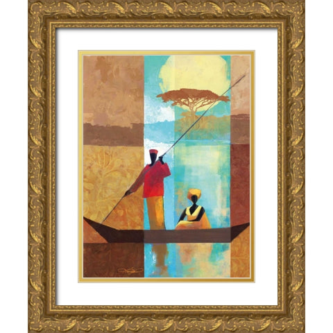On the River I Gold Ornate Wood Framed Art Print with Double Matting by Mallett, Keith