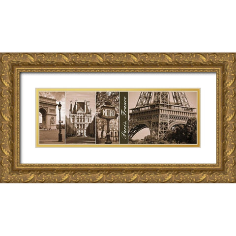 A Glimpse of Paris  Gold Ornate Wood Framed Art Print with Double Matting by Maihara, Jeff