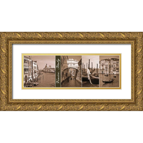 A Glimpse of Venice Gold Ornate Wood Framed Art Print with Double Matting by Maihara, Jeff