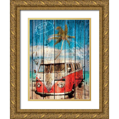 La Playa Gold Ornate Wood Framed Art Print with Double Matting by Sola, Bresso