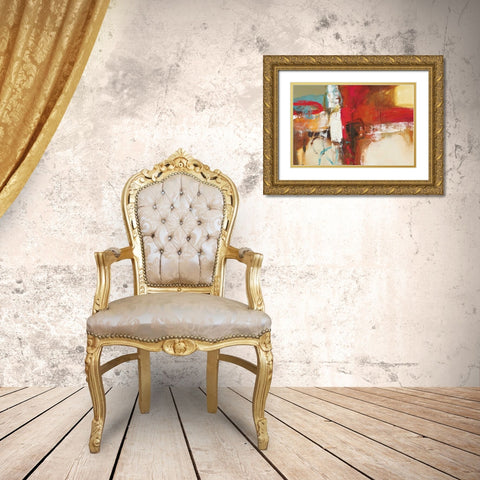 Woven Gold Ornate Wood Framed Art Print with Double Matting by Barnes, Natasha