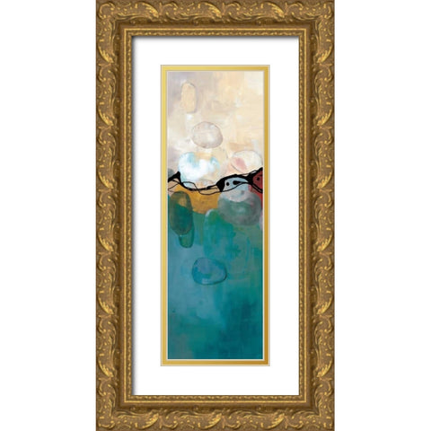 Retro Jewels I Gold Ornate Wood Framed Art Print with Double Matting by Maitland, Laurie