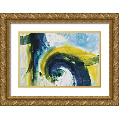 Rainfall Gold Ornate Wood Framed Art Print with Double Matting by Hawkins, Julie