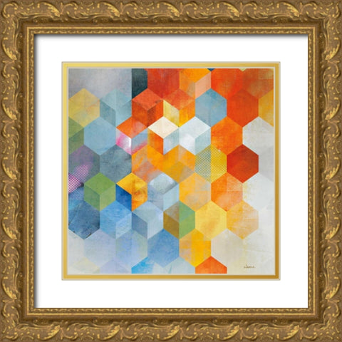 Cubitz I Gold Ornate Wood Framed Art Print with Double Matting by NOAH