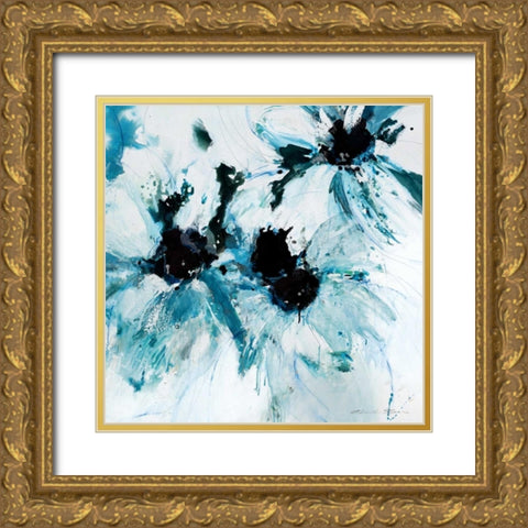 Blue Crush II Gold Ornate Wood Framed Art Print with Double Matting by Barnes, Natasha