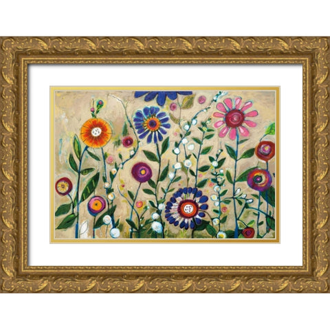 Garden Party Gold Ornate Wood Framed Art Print with Double Matting by Eider, Georgia