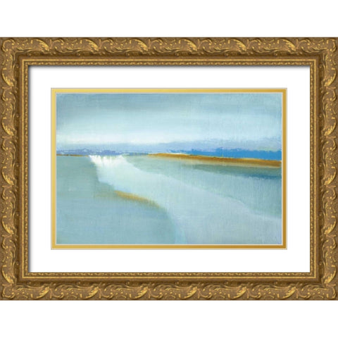 Flow Gold Ornate Wood Framed Art Print with Double Matting by Gold, Caroline
