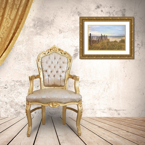 West Wittering Beach Gold Ornate Wood Framed Art Print with Double Matting by Frank, Assaf