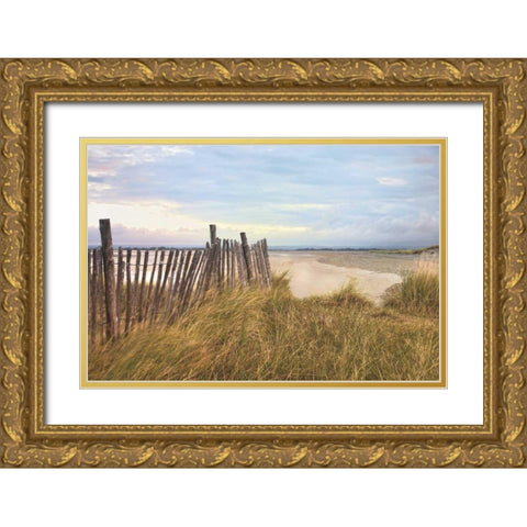 West Wittering Beach Gold Ornate Wood Framed Art Print with Double Matting by Frank, Assaf
