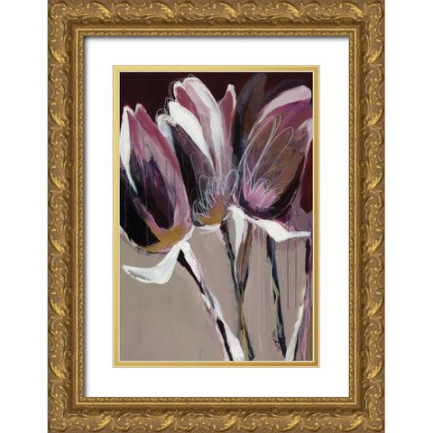 Aubergine Splendor I Gold Ornate Wood Framed Art Print with Double Matting by Maritz, Angela